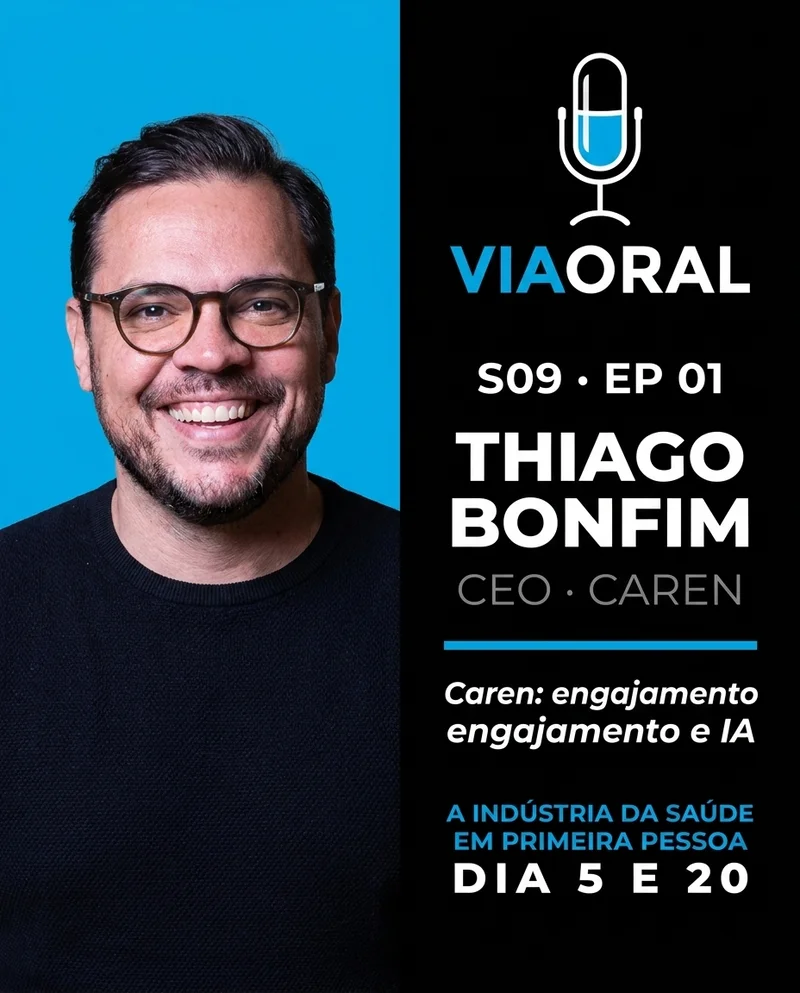 Arte do episódio S09 E01 — Thiago Bonfim, CEO da Caren: engajamento e IA